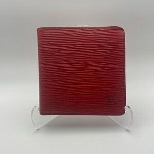 Louis Vuitton Red Leather Epi Textured Wallet